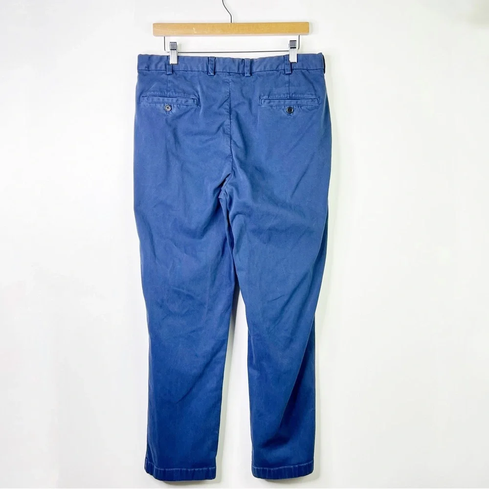 Brooks Brothers Clark Fit Chino Pants Blue Straight Leg Trousers Cotton W34 L32 - Picture 5 of 10